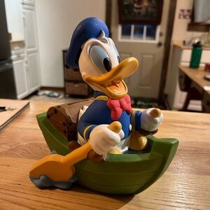 Vintage Disney Donald Duck Row Boat Coin Bank 7’